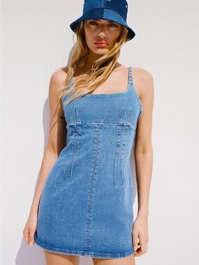 BDG for Urban Outfitters Blue Structured Scoop Mini Dress